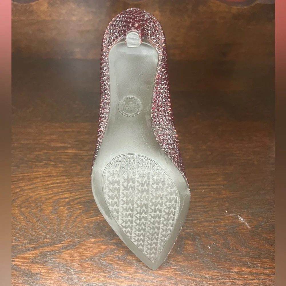 Michael Kors Red Rhinestone Studded Heels